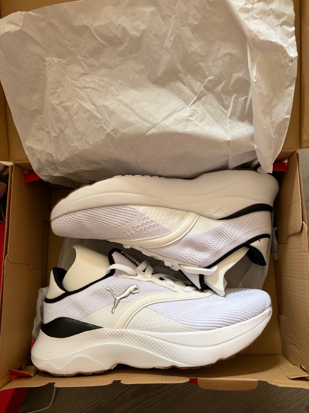 Brand New Puma White and Black Athletic Sneakers